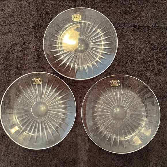 Val St. Lambert ‘Balmoral pattern’ Crystal Bread & Butter Plates 5 3/4” - Picture 4 of 9